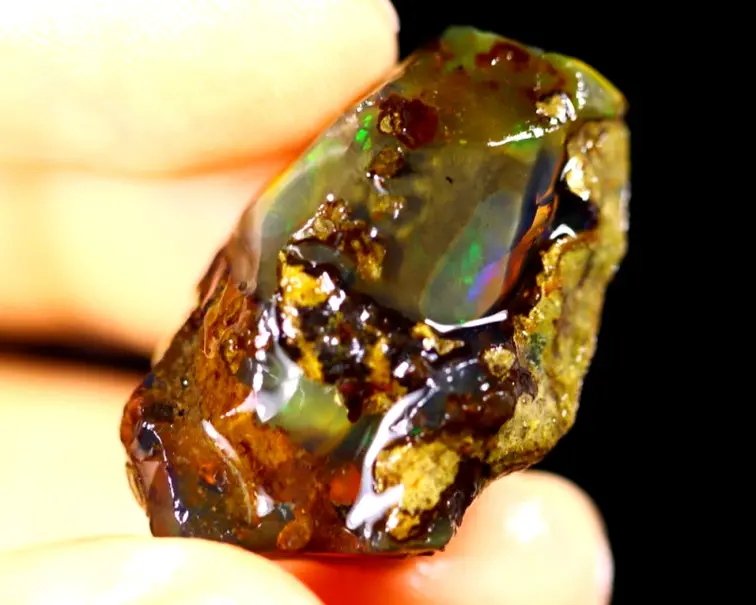 Welo éthiopien brut - Opale cristalline - " Creation of Space " - (29 x 17 x 15 mm - 38 carats) - POC-0515
