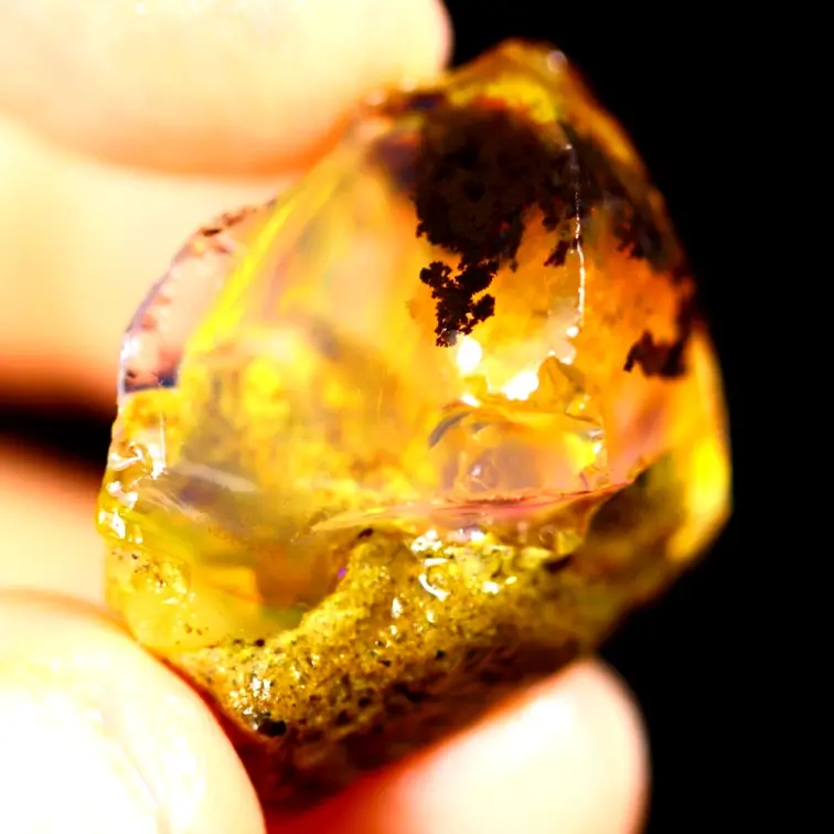 Rough Ethiopian Welo - Crystal Opal - "Solar Flare" - (25 x 18 x 16 mm - 34 carats) - POC-0556