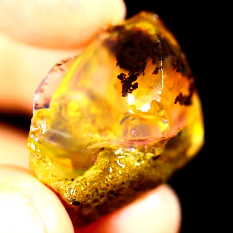Ruwe Ethiopische Welo - Kristal Opaal - "Solar Flare" - (25 x 18 x 16 mm - 34 karaat) - POC-0556