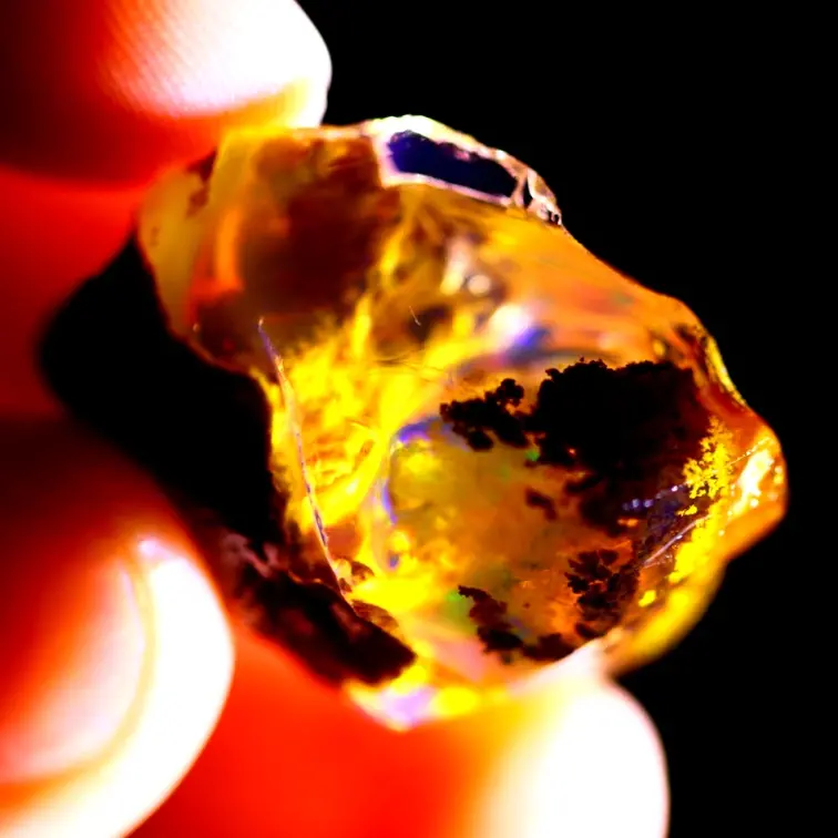 Welo éthiopien brut - Opale de cristal - "Solar Flare" - (25 x 18 x 16 mm - 34 carats) - POC-0556