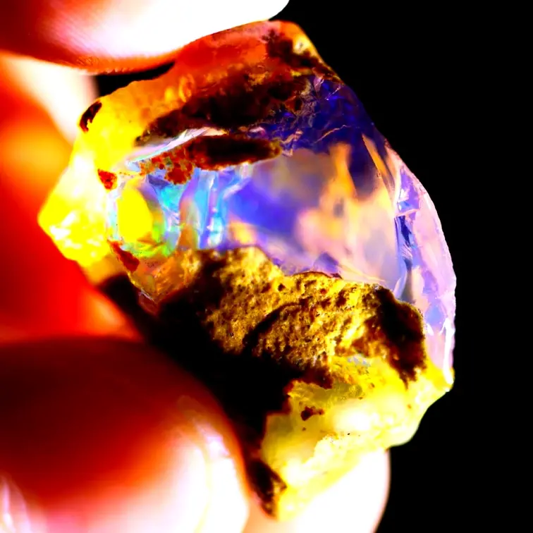 Rough Ethiopian Welo - Crystal Opal - "Solar Flare" - (25 x 18 x 16 mm - 34 carats) - POC-0556