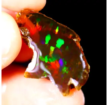 Ruwe Ethiopische Welo - Kristal Opaal - "Spotted Past" - (27 x 18 x 4 mm - 9 karaat) - POC-0557