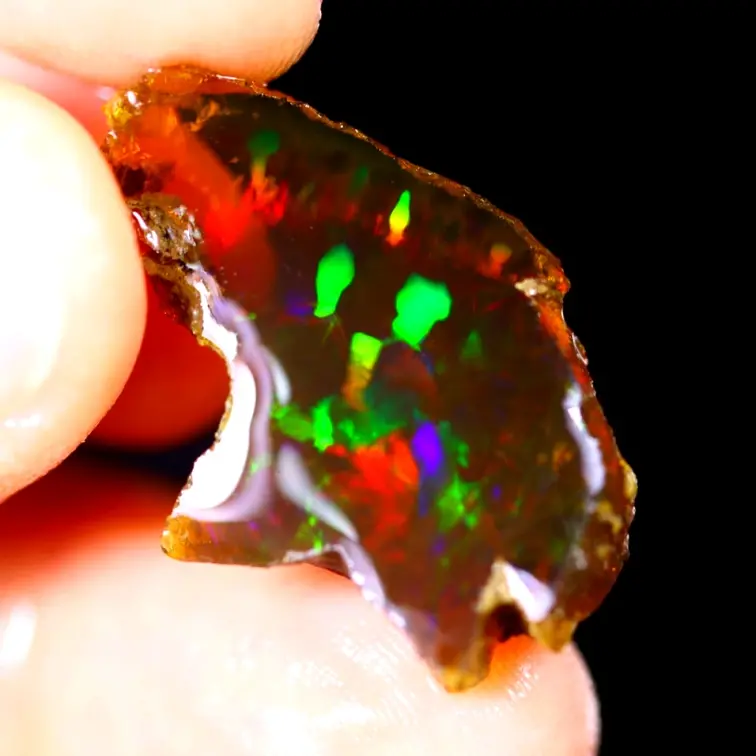 Rough Ethiopian Welo - Crystal Opal - "Spotted Past" - (27 x 18 x 4 mm - 9 carats) - POC-0557