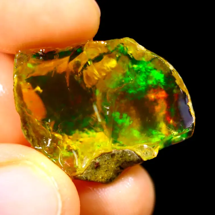 Ruwe Äthiopischer Welo - Kristall Opaal - "Reborn World" - (25 x 23 x 15 mm - 43 Karat) - POC-0558