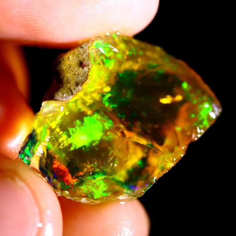 Ruwe Äthiopischer Welo - Kristall Opaal - "Reborn World" - (25 x 23 x 15 mm - 43 Karat) - POC-0558