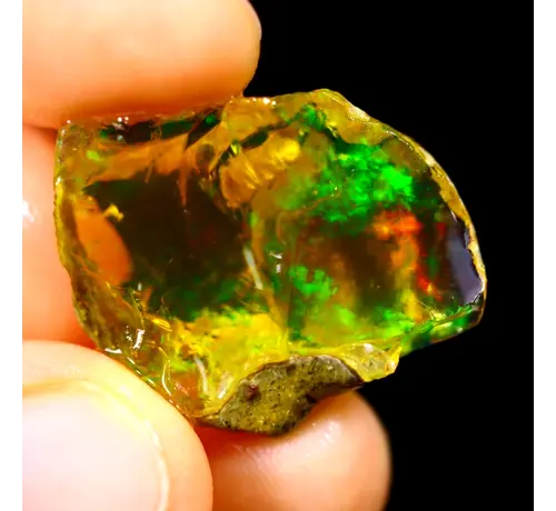 Ruwe Ethiopische Welo - Kristal Opaal - "Growing Sun" - (23 x 19 x 6 mm - 14 karaat) - POC-0559