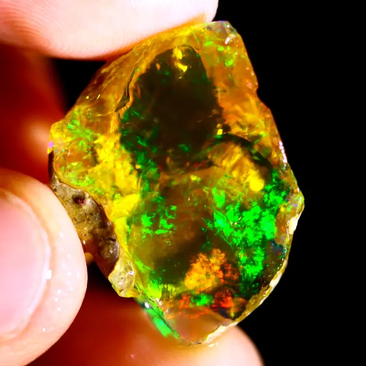 Ruwe Ethiopian Welo - Cristal Opaal - "Growing Sun" - (23 x 19 x 6 mm - 14 carats) - POC-0559