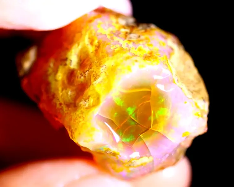 Ruwe Ethiopian Welo - Cristal Opaal - "Living Fire" - (37 x 27 x 20 mm - 93 carats) - POC-0413