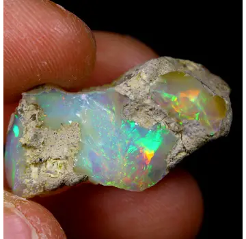Äthiopischer Welo-Opal in Rohform - "Dimensionswirbel" - (26 x 12 x 9 mm - 13 Karat) - POC-0593