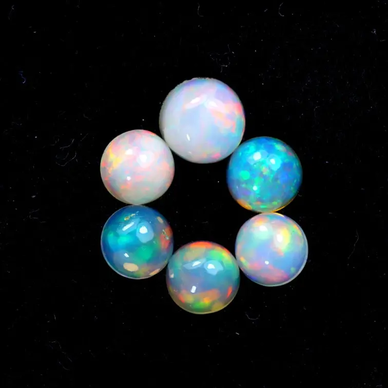 Set of Ethiopian Welo Opals - "Universes of Colour" - (6x4 mm - 4.35 carats) - POC-0597