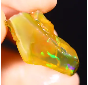 Welo éthiopien brut - Opale cristalline - « Reborn World » - (32 x 16 x 7 mm - 18 carats) - POC-0603