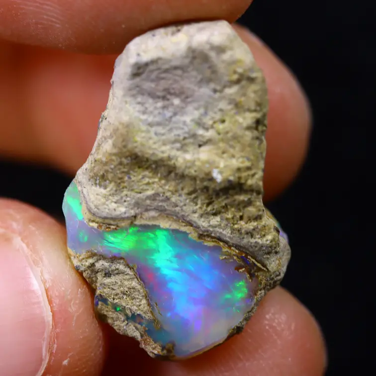 Äthiopischer Welo-Opal in Rohform - „Colourful Life“ - (23 x 14 x 10 mm - 12 Karat) - POC-0612