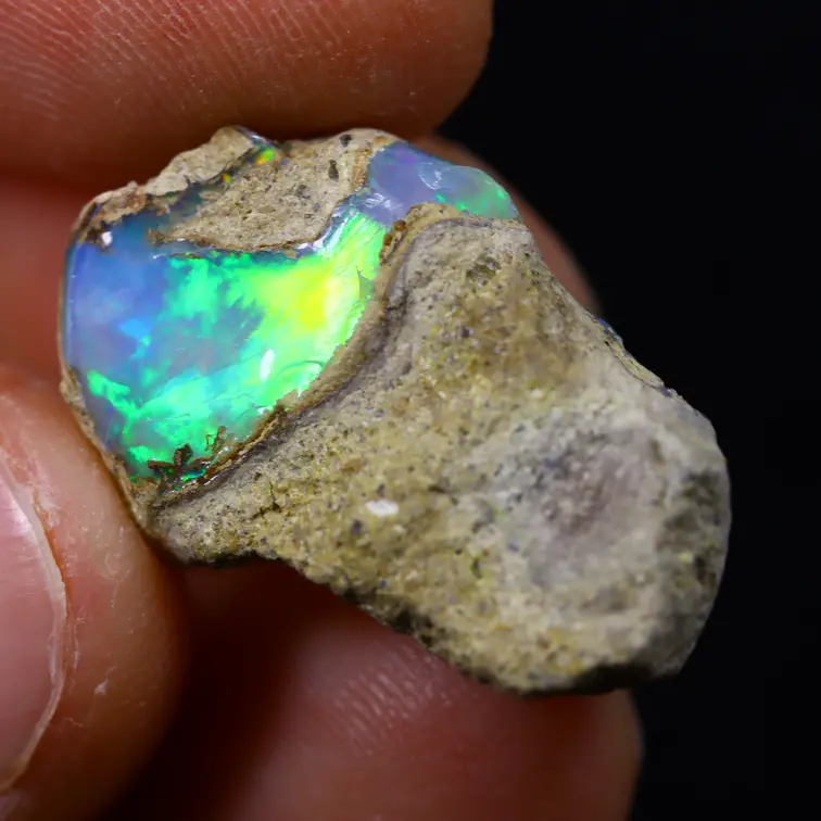 Äthiopischer Welo-Opal in Rohform - „Colourful Life“ - (23 x 14 x 10 mm - 12 Karat) - POC-0612