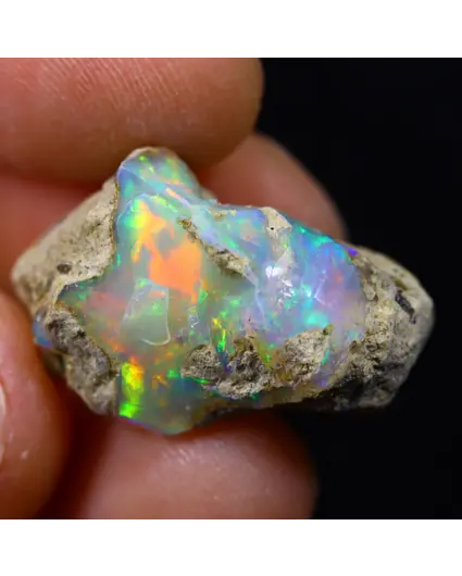 Rough Ethiopian Welo Opal - ‘Colourful Life’ - (23 x 14 x 10 mm - 12 carats) - POC-0612