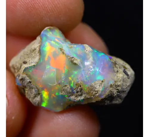 Äthiopischer Welo-Opal in Rohform - „Colourful Life“ - (23 x 14 x 10 mm - 12 Karat) - POC-0612