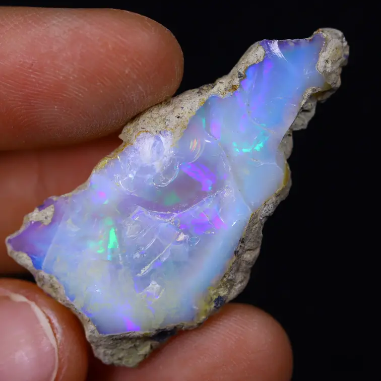 Äthiopischer Welo-Opal in Rohform - „Punkt ohne Wiederkehr“ - (40 x 20 x 5 mm - 19 Karat) - POC-0613