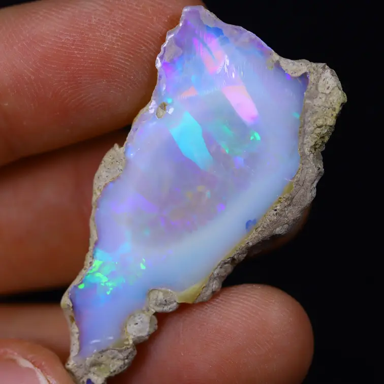 Äthiopischer Welo-Opal in Rohform - „Punkt ohne Wiederkehr“ - (40 x 20 x 5 mm - 19 Karat) - POC-0613