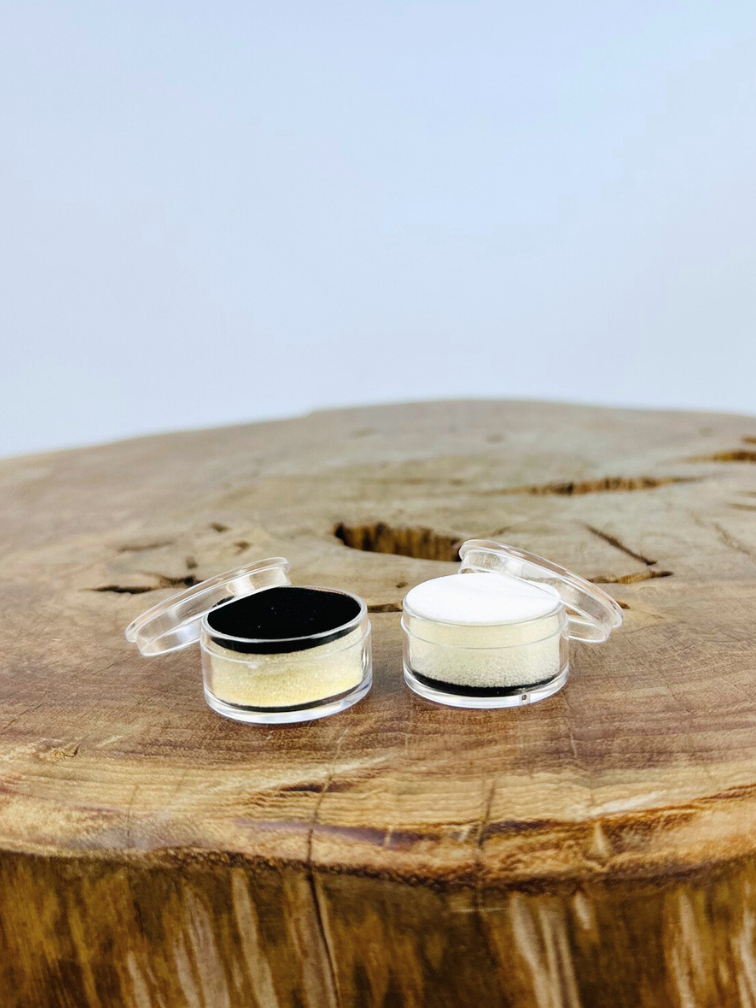 Boîte à pierres précieuses | Ronde | Ø 32 H 16 mm | Noir et blanc