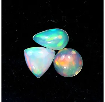 Ensemble d'opales Welo éthiopiennes - « Elemental Trifecta » - (6.5x4 mm - 2.47 carats) - POC-0641