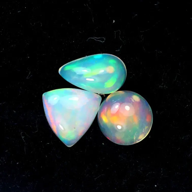Satz äthiopischer Welo-Opale - „Elemental Trifecta“ - (6,5x4 mm - 2,47 Karat) - POC-0641