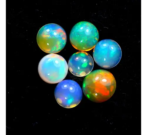 Jeu de Opales Welo d'Éthiopie - "Universes of Otherworld" - (6x4 mm - 4.37 carats) - POC-0642