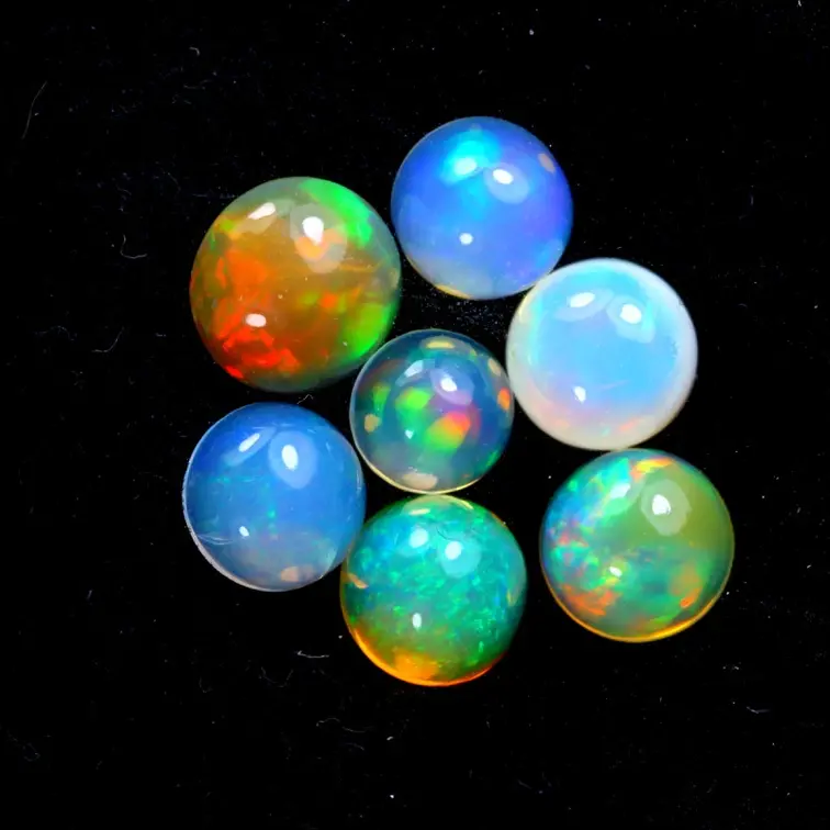 Jeu de Opales Welo d'Éthiopie - "Universes of Otherworld" - (6x4 mm - 4.37 carats) - POC-0642