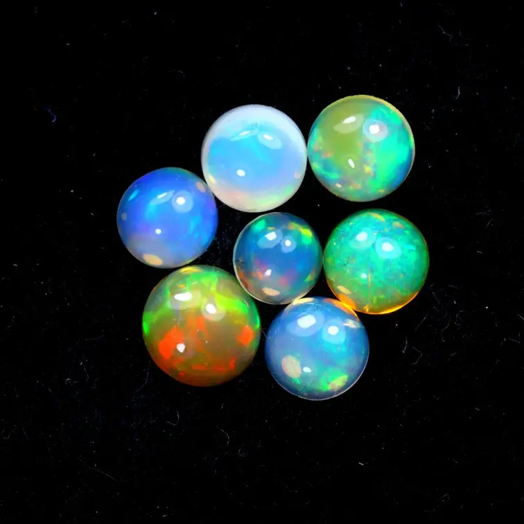 Satz mit Äthiopische Welo-Opale - "Universes of Otherworld" - (6x4 mm - 4.37 Karat) - POC-0642