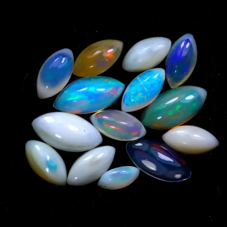 Conjunto de ópalos Welo etíopes - «Morphic Colours' - (10 x 4.5 x 3.5 mm - 6,04 quilates) - POC-0643