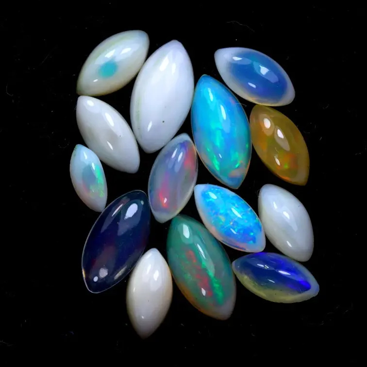 Ensemble d'opales Welo éthiopiennes - 'Morphic Colours' - (10 x 4.5 x 3.5 mm - 6,04 carats) - POC-0643