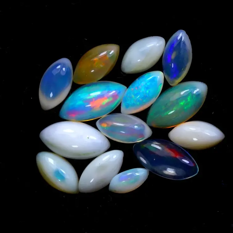 Conjunto de ópalos Welo etíopes - «Morphic Colours' - (10 x 4.5 x 3.5 mm - 6,04 quilates) - POC-0643