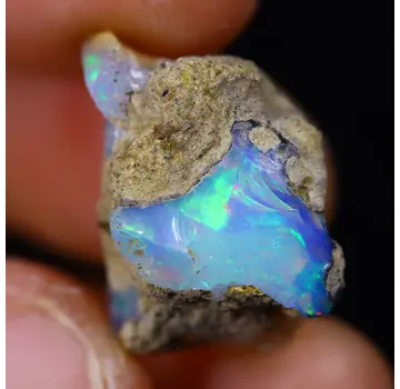 Ópalo Welo Etíope en bruto - «Veil of Life" - (20 x 12 x 12 mm - 12 quilates) - POC-0651