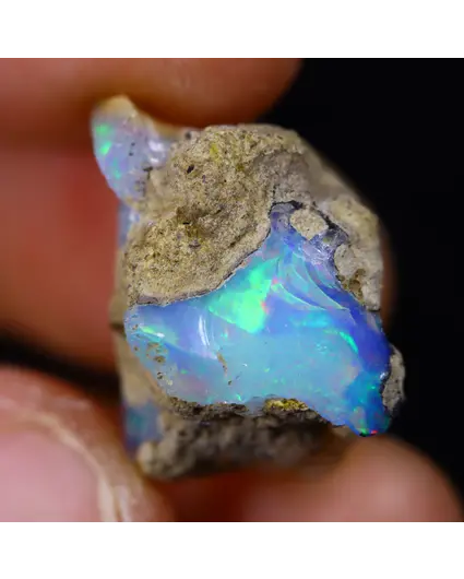 Opale Welo d'Éthiopie brute - « Veil of Life" - (20 x 12 x 12 mm - 12 carats) - POC-0651