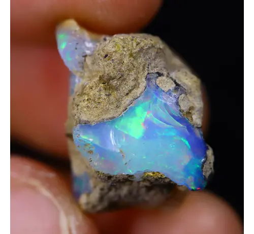 Rough Ethiopian Welo Opal - ‘Veil of Life" - (20 x 12 x 12 mm - 12 carats) - POC-0651