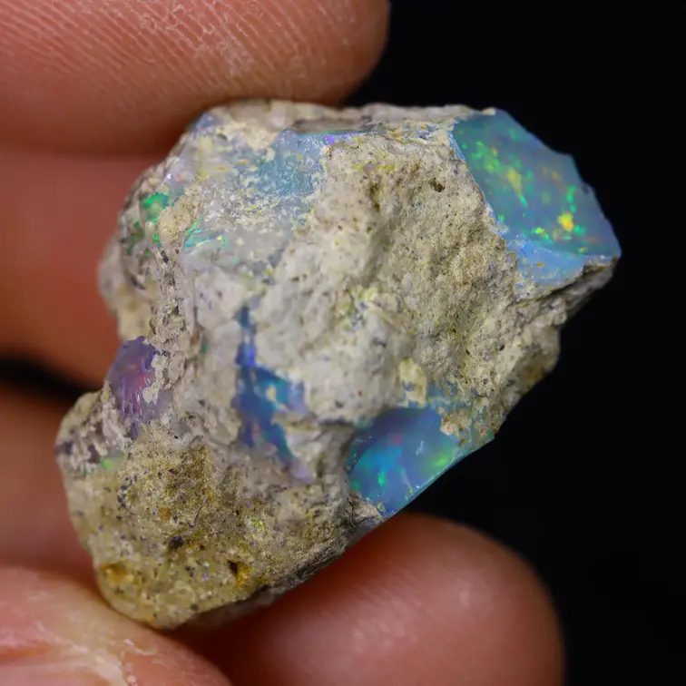 Rough Ethiopian Welo Opal - ‘Moonlit Ocean" - (24 x 16 x 15 mm - 20 carats) - POC-0652