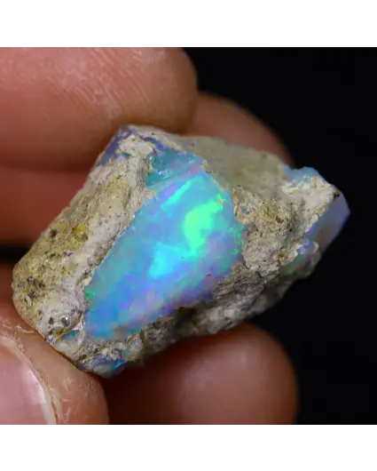 Rough Ethiopian Welo Opal - ‘Moonlit Ocean" - (24 x 16 x 15 mm - 20 carats) - POC-0652