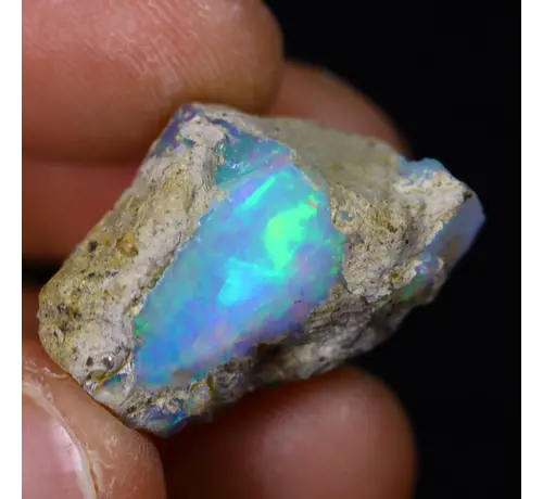 Opale Welo d'Ethiopie brute - « Moonlit Ocean" - (24 x 16 x 15 mm - 20 carats) - POC-0652