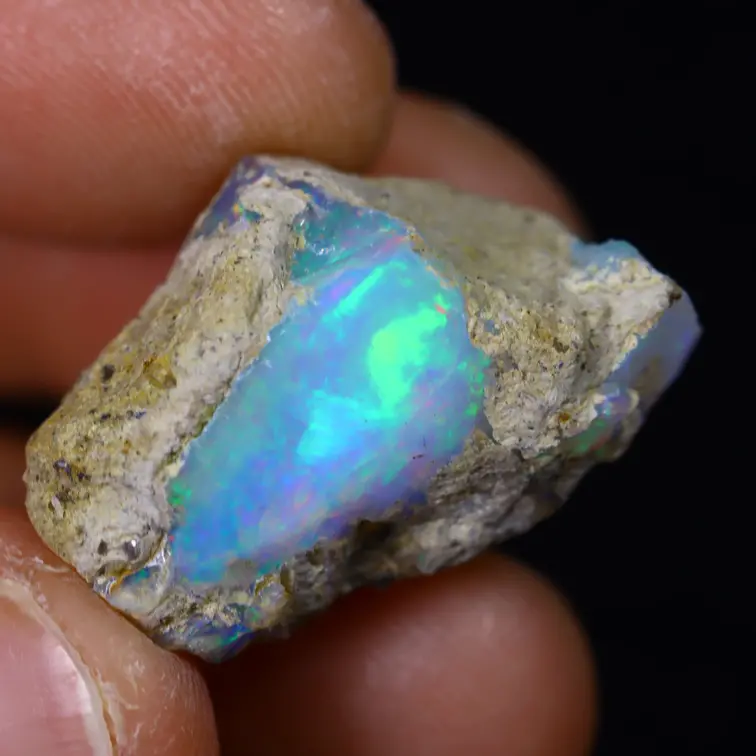 Rough Ethiopian Welo Opal - ‘Moonlit Ocean" - (24 x 16 x 15 mm - 20 carats) - POC-0652