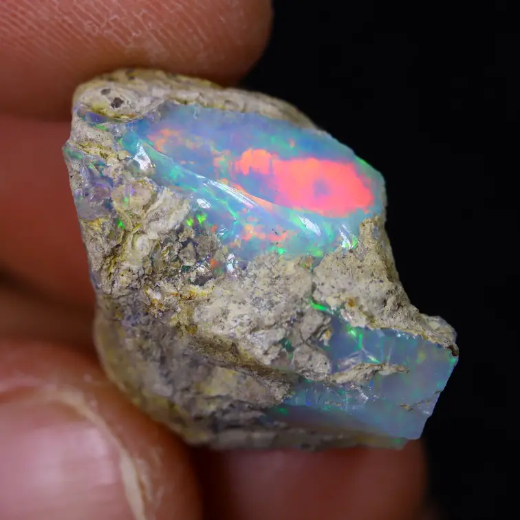 Ruwe Ethiopische Welo Opaal - "Moonlit Ocean" - (24 x 16 x 15 mm - 20 karaat) - POC-0652