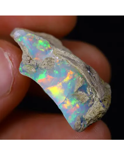 Ópalo Welo Etíope en bruto - «Majestic Sea» - (29 x 14 x 12 mm - 18 quilates) - POC-0653