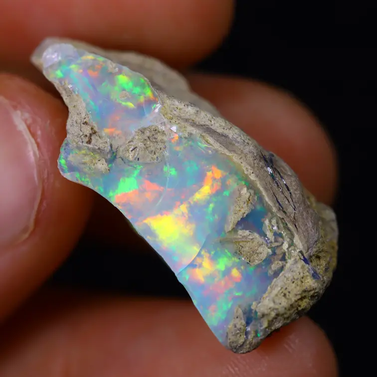 Äthiopischer Welo-Opal in Rohform - „Majestätisches Meer“ - (29 x 14 x 12 mm - 18 Karat) - POC-0653