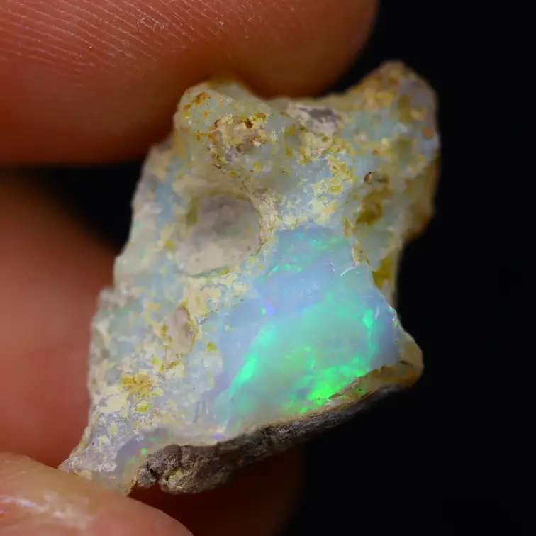 Rough Ethiopian Welo Opal - "Unnatural Sea" - (22 x 13 x 6 mm - 7 carats) - POC-0657