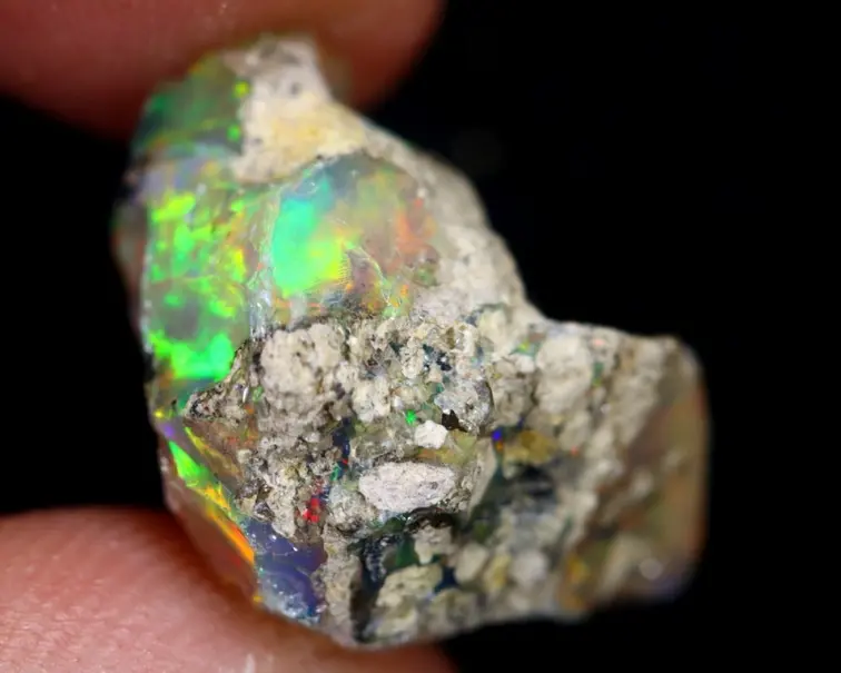 Opale Welo etiope grezzo - "Cosmic Delight" - (16 x 14 x 9 mm - 9 carati) - POC-0659