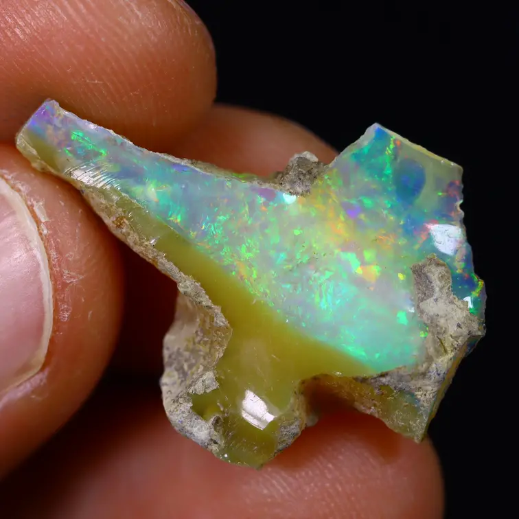 Ruwe Ethiopische Welo Opaal - "Inverted Rainbow" - (25 x 18 x 5 mm - 7 karaat) - POC-0660