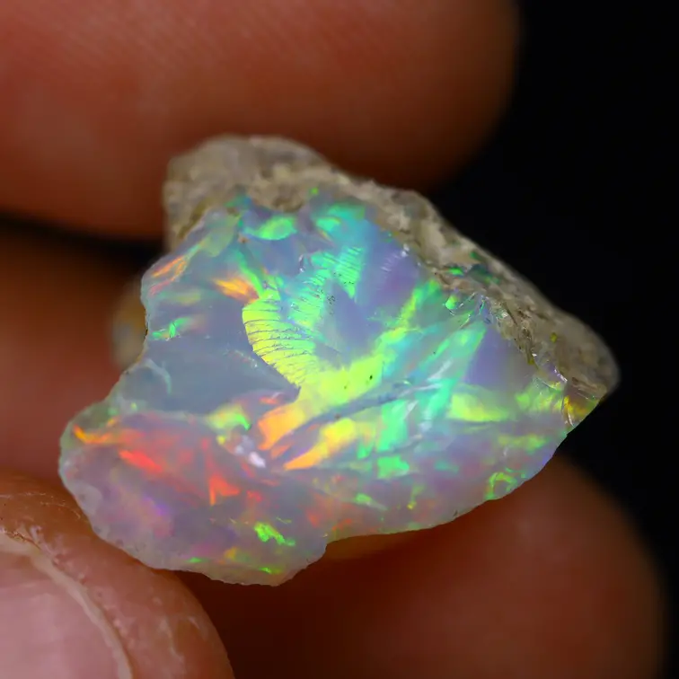 Opale Welo etiope grezzo - "Nature's Blessing" - (15 x 14 x 9 mm - 7 carati) - POC-0664