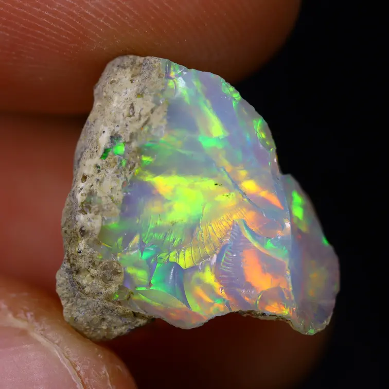 Äthiopischer Welo-Opal in Rohform - "Nature's Blessing" - (15 x 14 x 9 mm - 7 Karat) - POC-0664