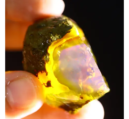 Rough Ethiopian Welo - Crystal Opal - ‘Meteor Incoming" - (38 x 33 x 27 mm - 153 carats) - POC-0673