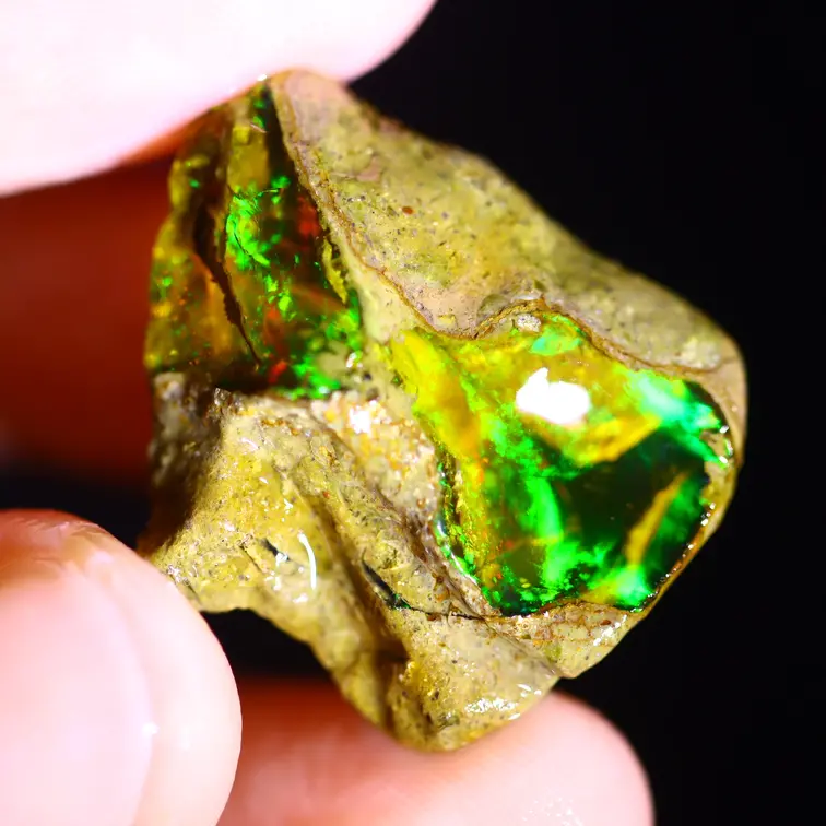 Äthiopischer Welo - Kristallopal - „Edelstein des Waldes“ - (26 x 22 x 9 mm - 22 Karat) - POC-0677