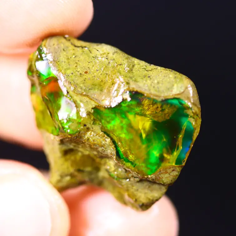 Äthiopischer Welo - Kristallopal - „Edelstein des Waldes“ - (26 x 22 x 9 mm - 22 Karat) - POC-0677