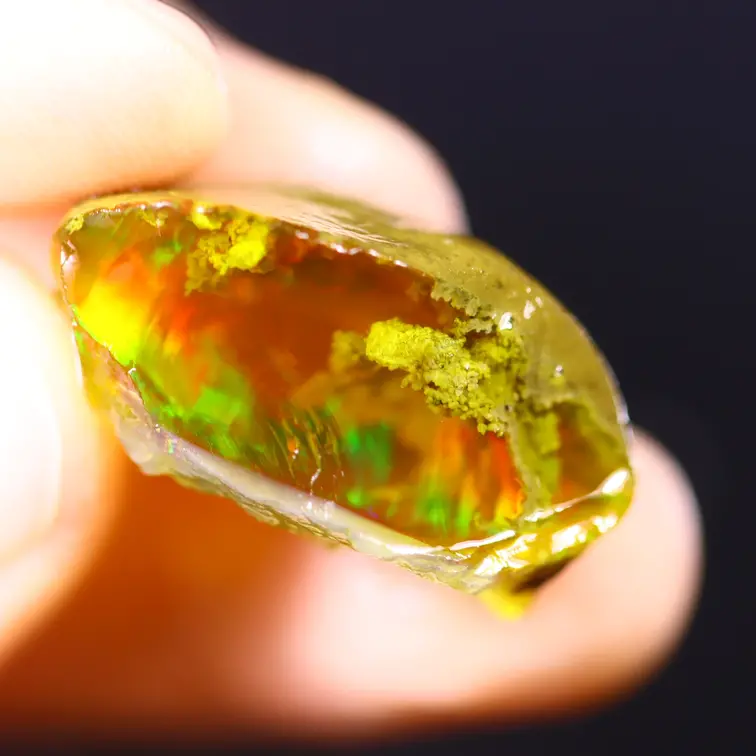 Äthiopischer Welo-Rohstein - Kristallopal - „Stein des Anstoßes“ - (25 x 16 x 11 mm - 22 Karat) - POC-0678