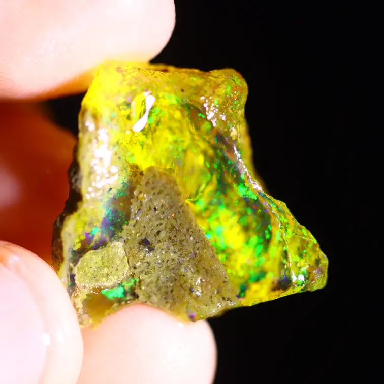 Äthiopischer Welo - Kristallopal - „Wildes Feuer“ - (21 x 20 x 7 mm - 15 Karat) - POC-0686